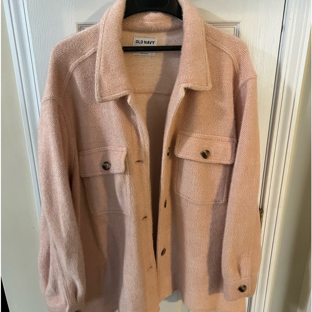 Old Navy Light Pink Plush Shacket